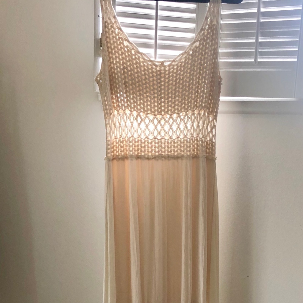 Love stitch beautiful long cream dress